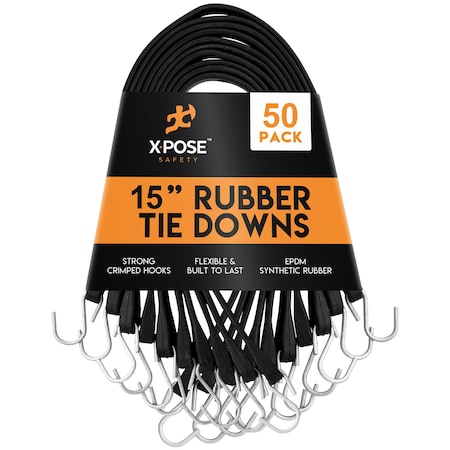 Molded Rubber Tie Down Straps 15 In , 50PK